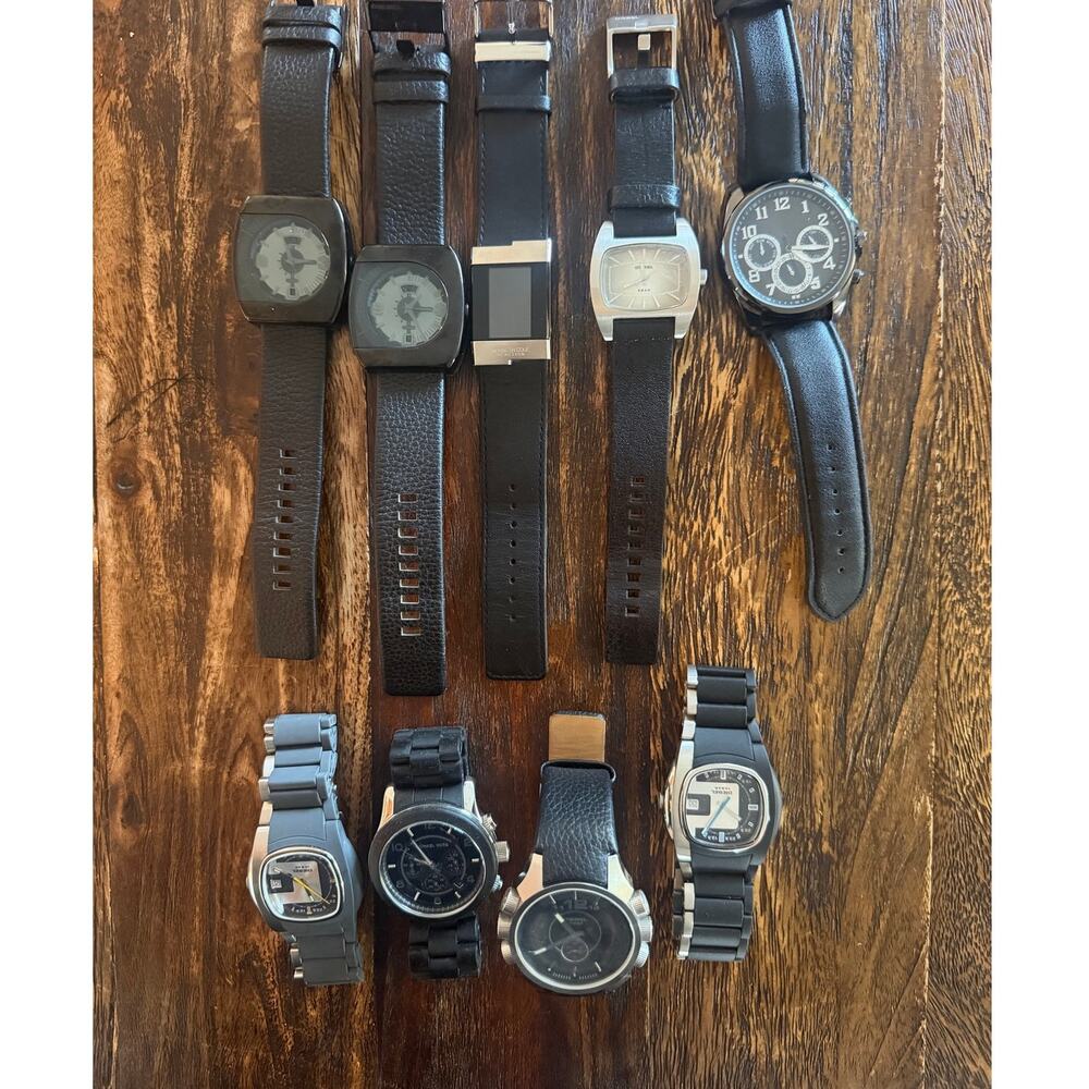 Lot of 9 watches, Michael Kors, Diesel, Kenneth Cole, etc
